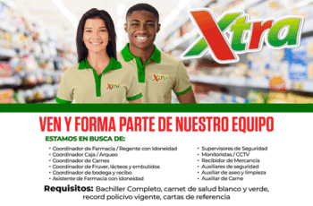 Únete al equipo de Supermercados Xtra: nuevas oportunidades laborales disponibles
