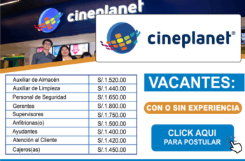 Construye tu futuro en Cineplanet: desarrollo laboral en una empresa líder del entretenimiento.