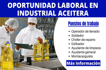 Únete a nuestra Fábrica de Aceite: oportunidades para crecer y desarrollarte en la industria alimentaria