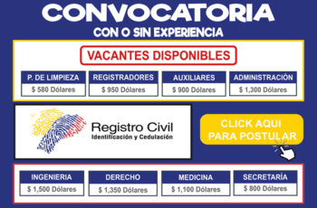 Registro Civil abre convocatoria nacional ¡nuevas plazas laborales!