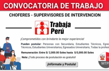 Trabaja Perú abre convocatoria nacional para nuevos puestos en apoyo comunitario y desarrollo social