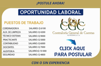 Contraloría General de Cuentas lanza nuevos puestos disponibles